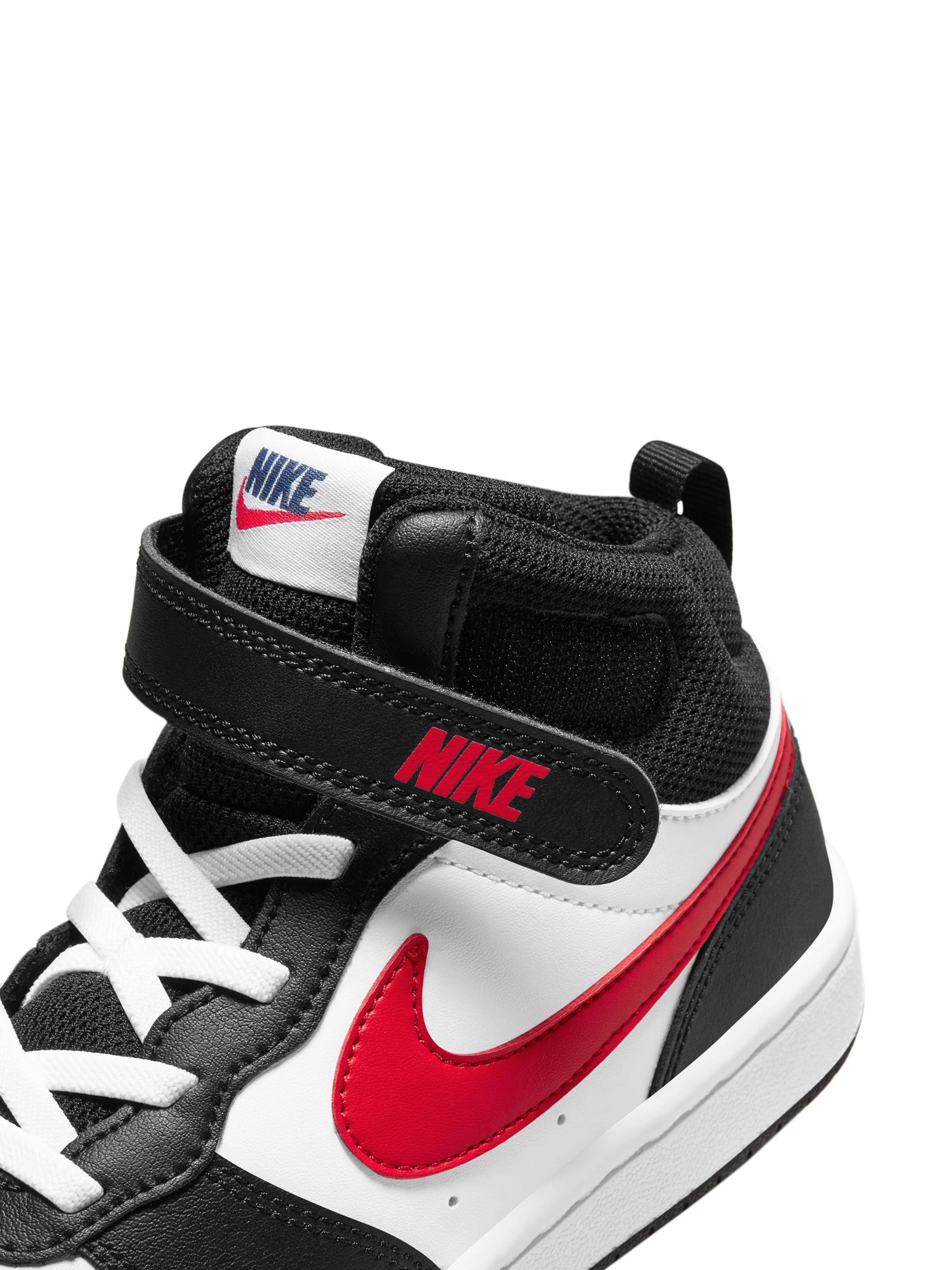 Wit/zwart rood - Nike - Junior Court Borough halfhoge sneakers