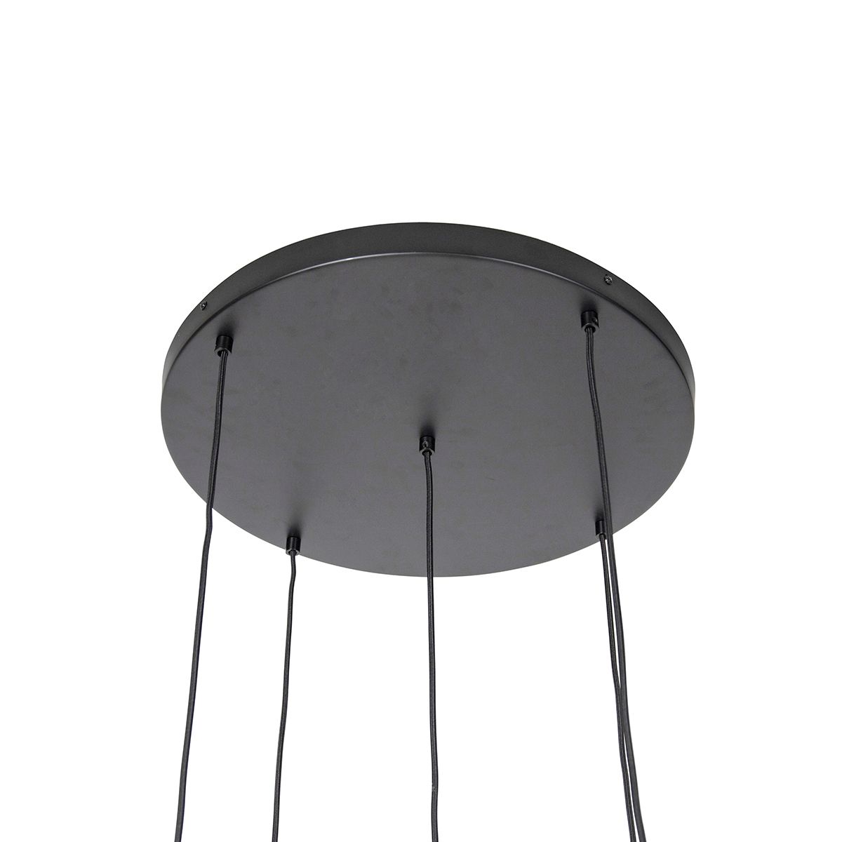 Smart hanglamp zwart met goud met smoke glas incl. 5 Wifi A60 - Zuzanna