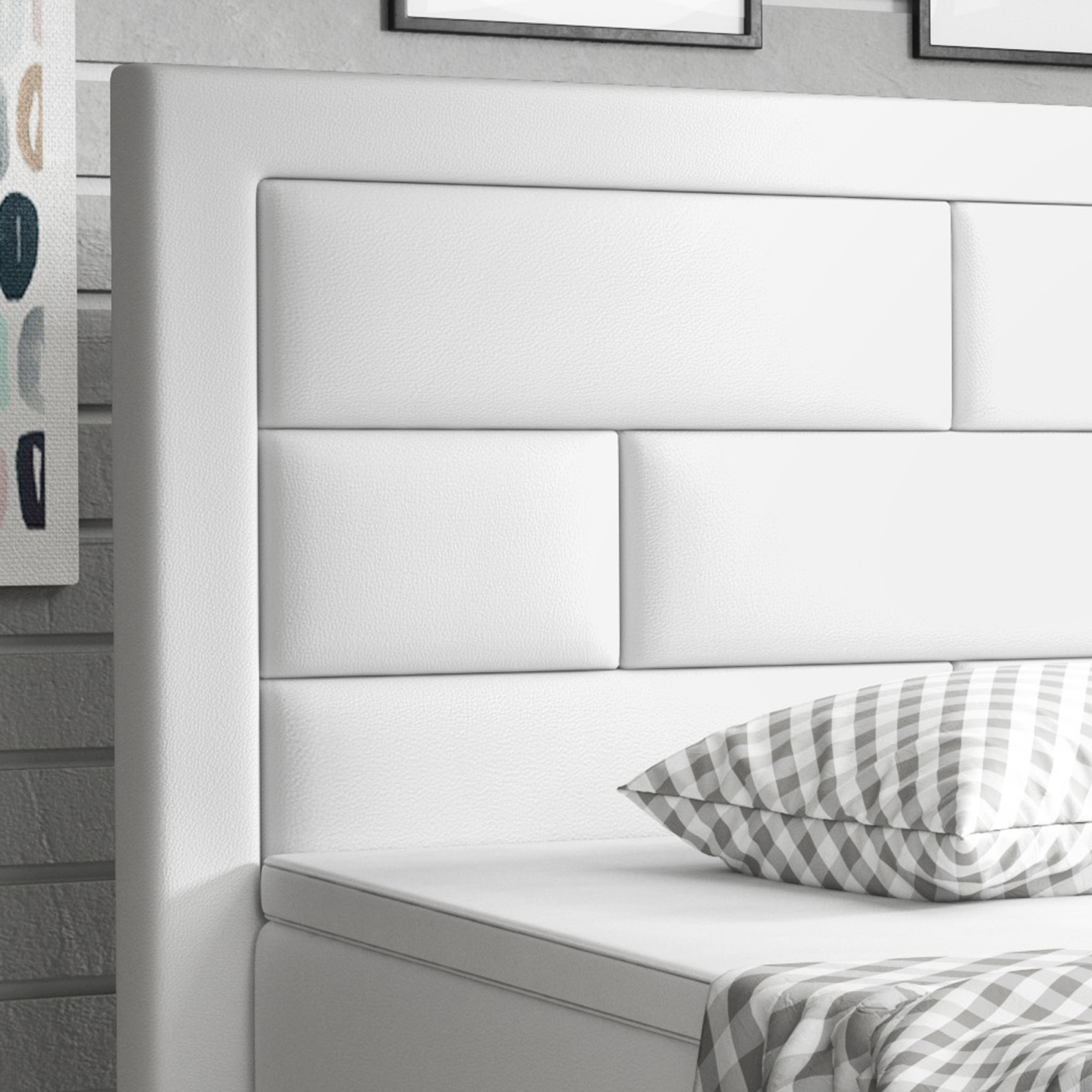 Boxspringbett - weiß - H3 - 180x200 cm