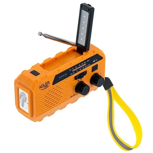 Nødradio / Vejradio med lommelygte, solceller og powerbank