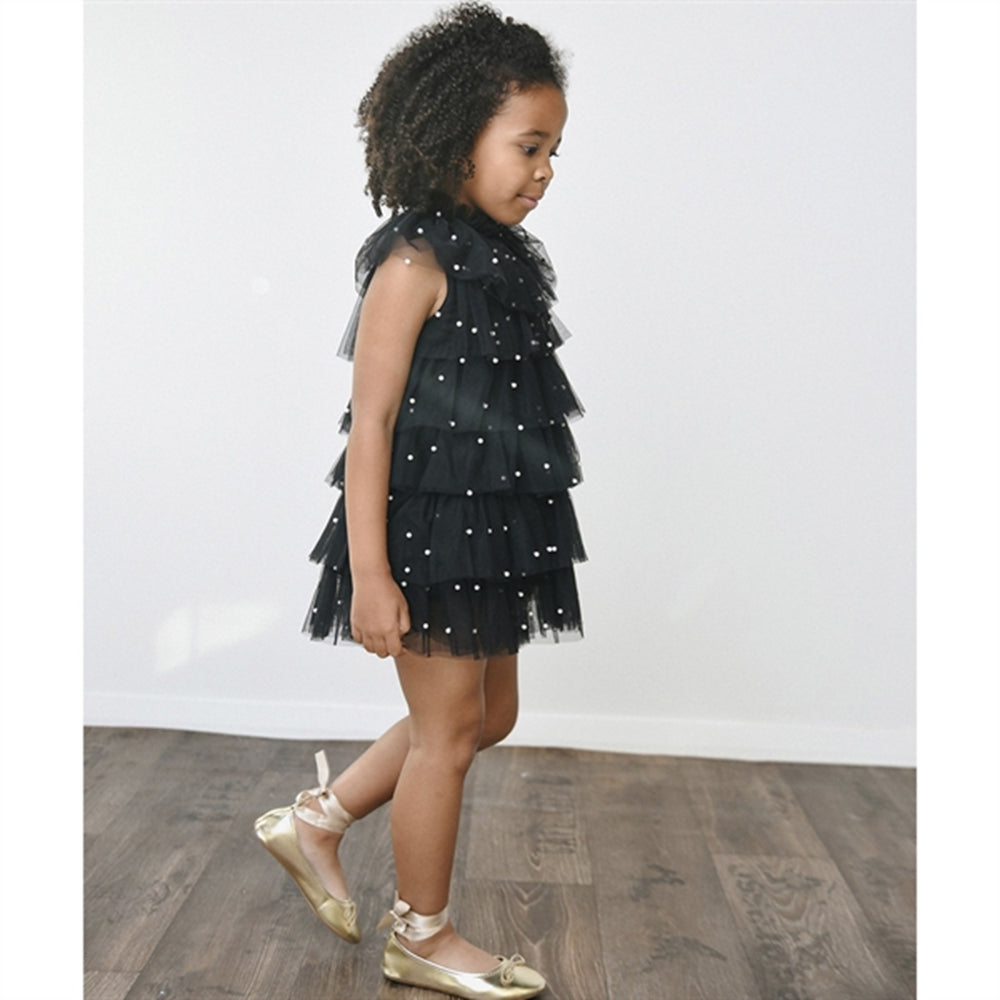 Pearl Tutully Tiered Tulle Tuttu Kjole Black