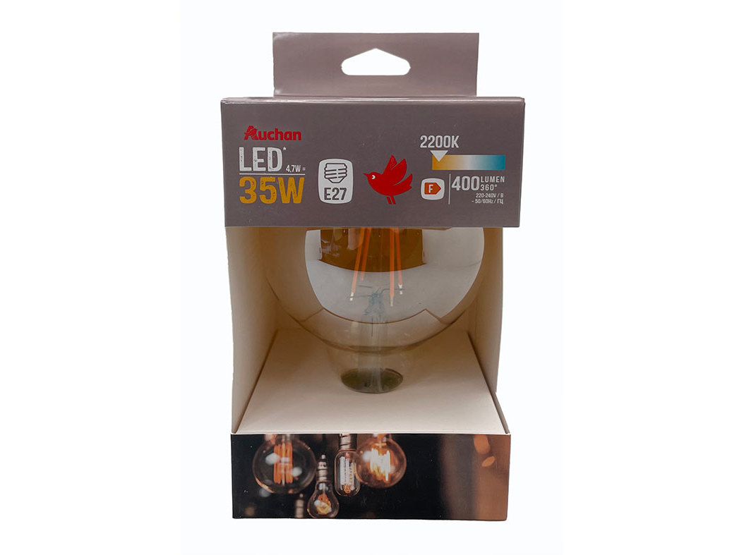 LÂMPADA LED AUCHAN E27 35W G95 DOURADA CLARA