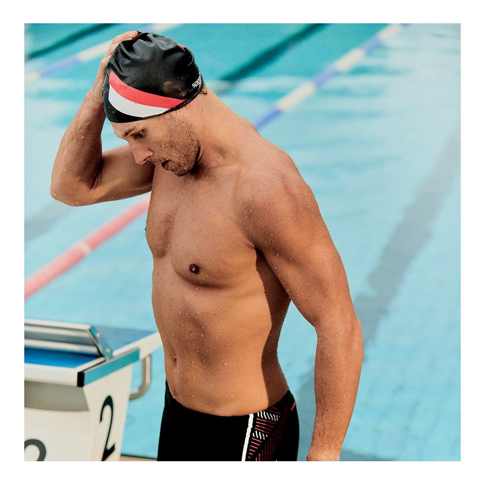 Speedo REVERSIBLE MOULDED SILICONE - Bonnet de bain blackred