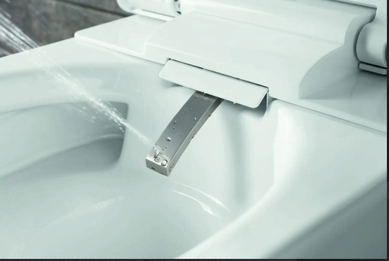 VIGOUR derby AQUAWASH Douchetoilet, Wandgemonteerd Toilet, Randloos, voor Inbouwreservoir, Wit
