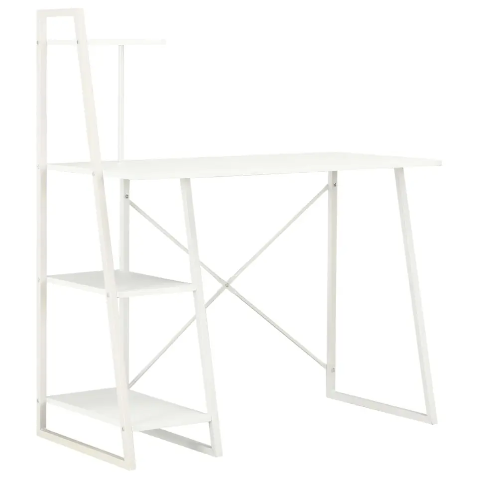 vidaXL - Bureau - Wit - Bewerkt hout