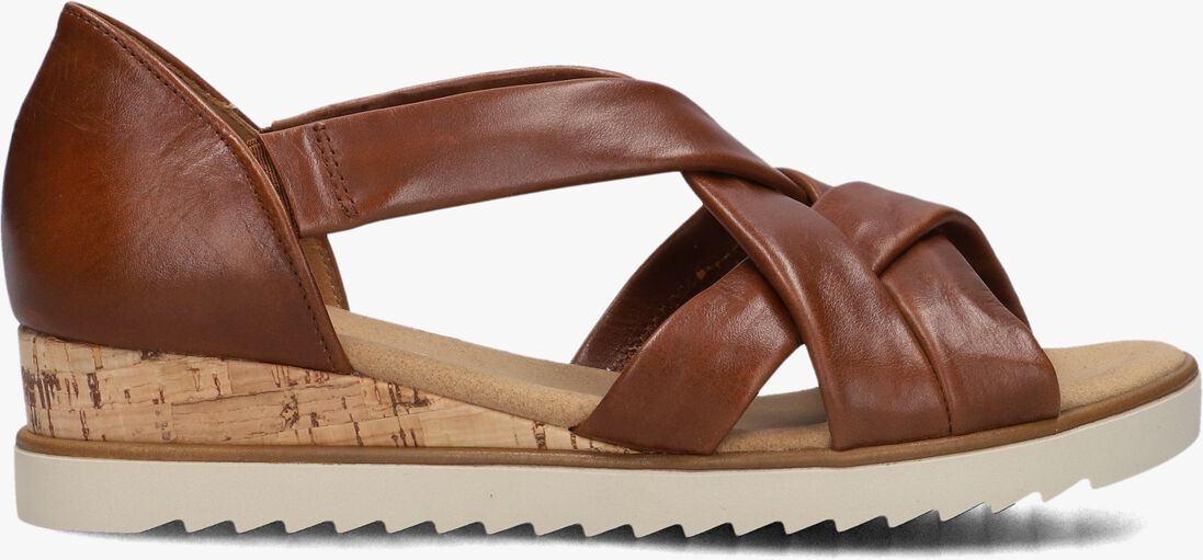 cognac gabor sandalen met hak 782