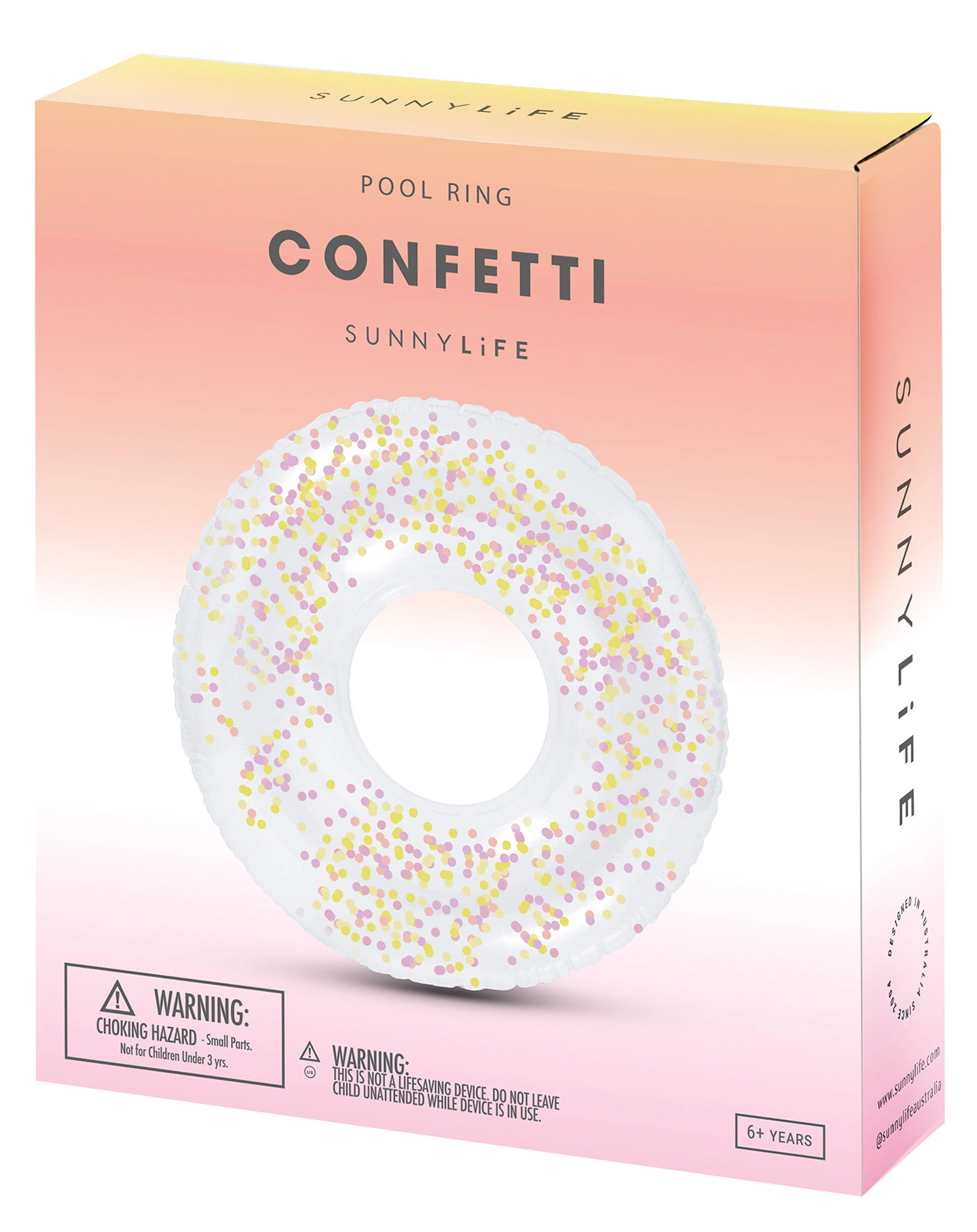 Schwimmring CONFETTI (Ø110 cm) in transparent