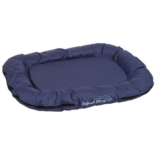 Cama impermeável para cães, azul
