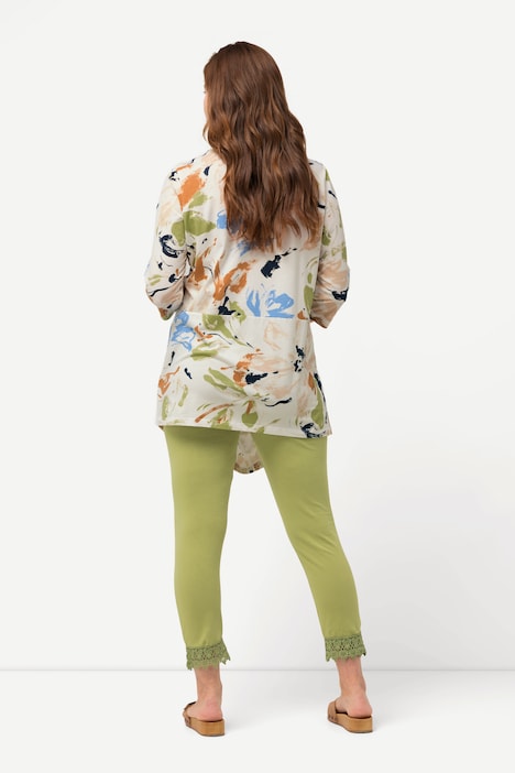 Shirt, asymmetrisch, Rundhals, 3/4Arm, Biobaumwolle