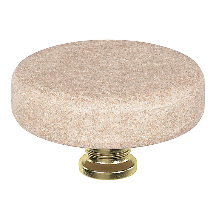 Bouton de meuble arrondi GoodHome Rubian rose Ø3.5cm x l.3.5cm x h.3.5cm x p.2.7cm