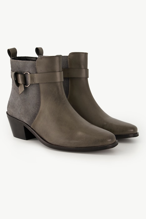 Leder-Stiefeletten, Ledermix, Wechselfußbett, Weite H