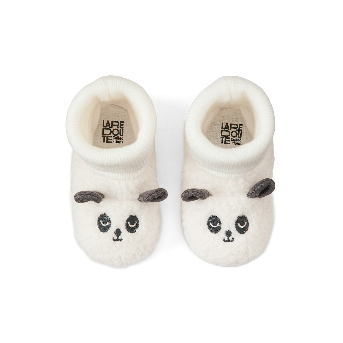 COLEÇÕES LA REDOUTE<br>Pantufas de lã com detalhe em pandakop