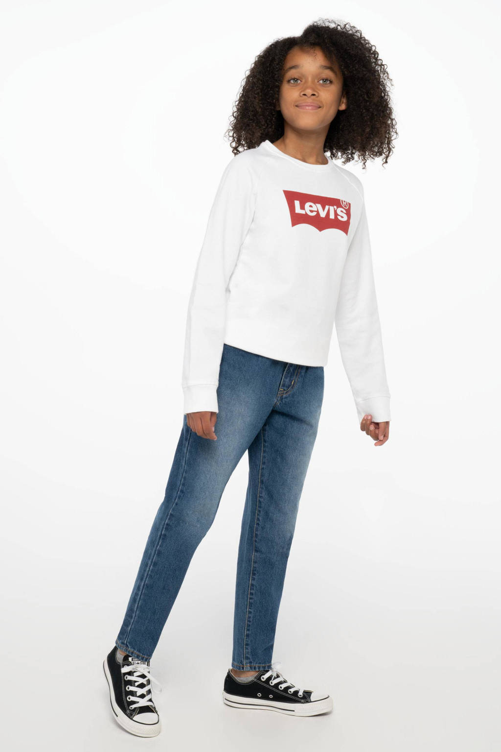 Levi's sweater Key item met logo wit