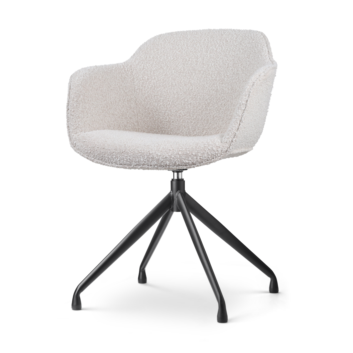 Eetkamerstoel Nola-Mare bouclé beige - zwart onderstel