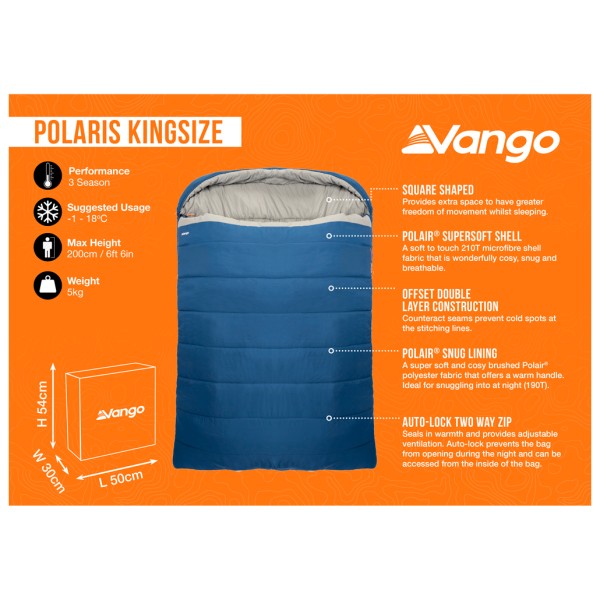 Vango - Polaris Kingsize - Sac de couchage synthétique
