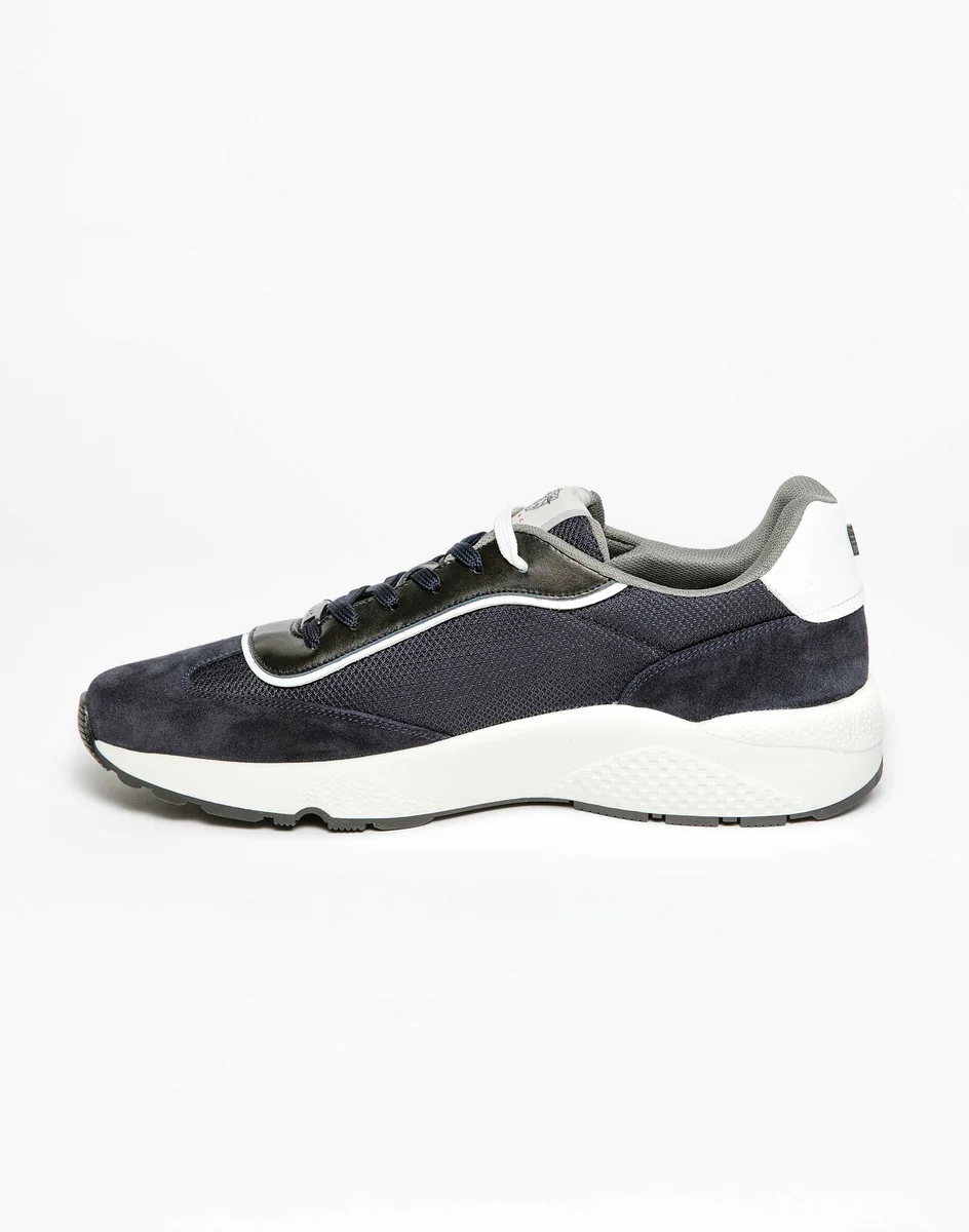 Sneakers bi-matière marine