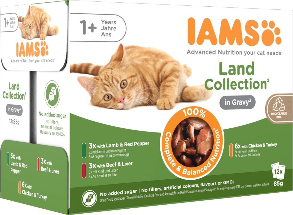 IAMS Delights natvoer Land Collection Gravy adult 85 g 12 stuks