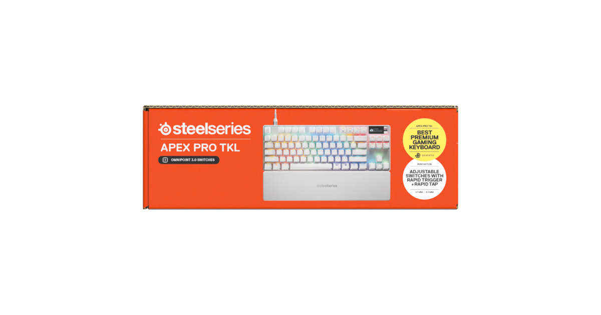 SteelSeriesApex Pro TKL Gen 3, gaming toetsenbord  (Wit, US lay-out, SteelSeries OmniPoint 3.0, RGB leds, TKL)