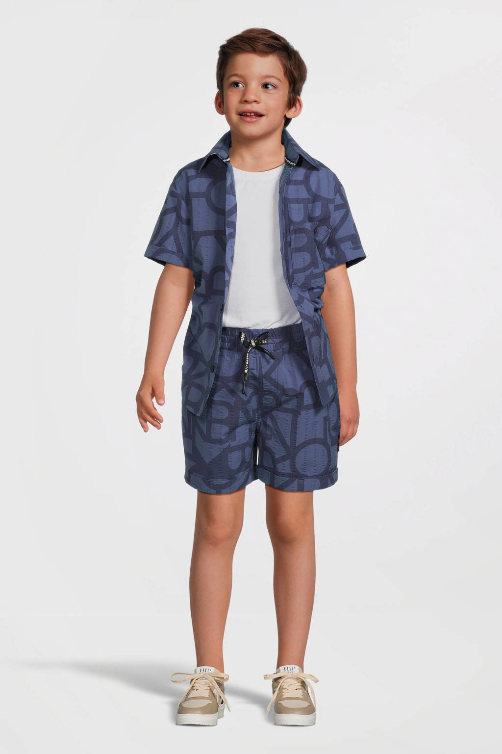 Me & My Monkey short Pake met all over print blauw