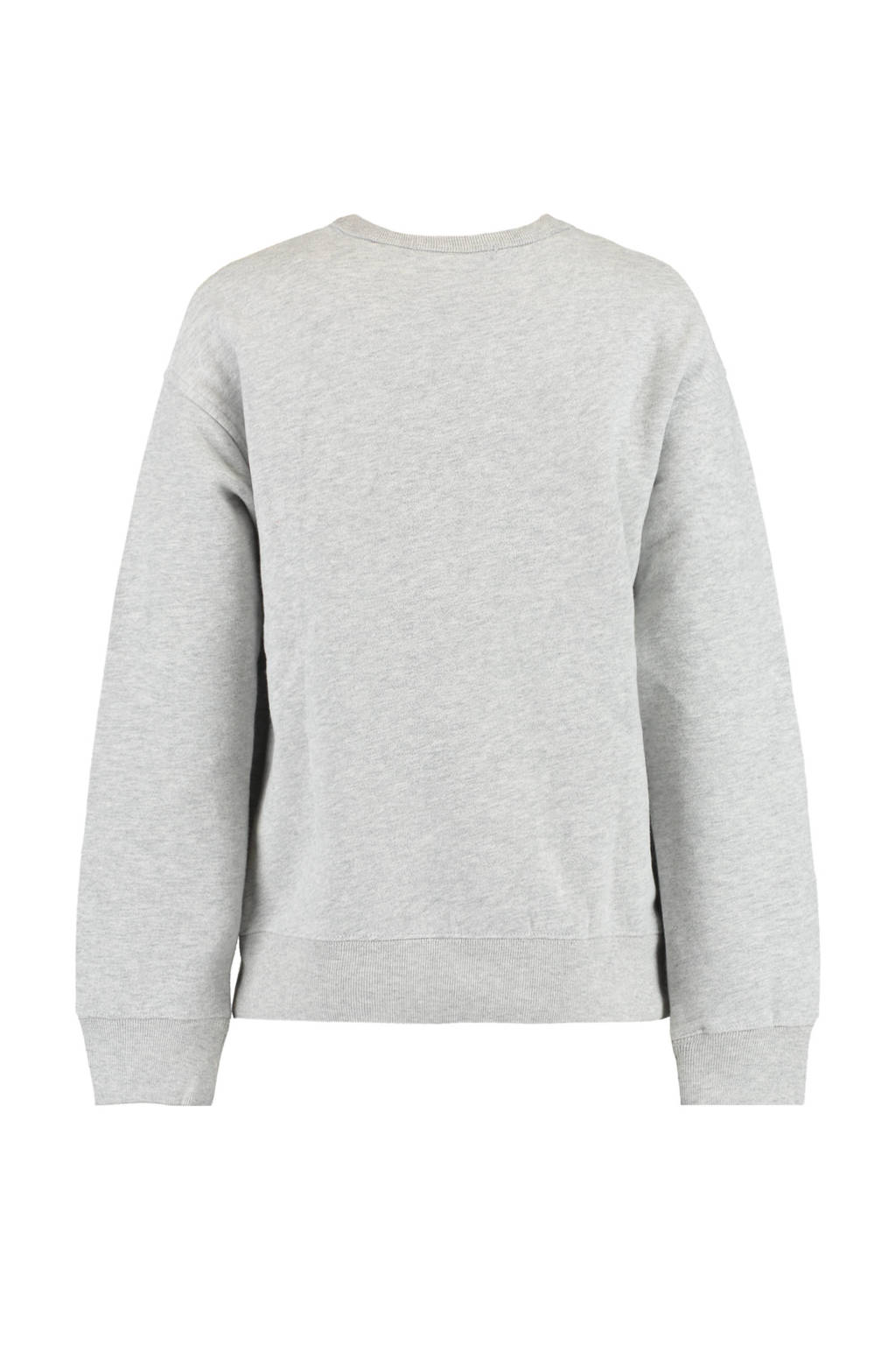 America Today sweater Soel met tekst mid grey melange