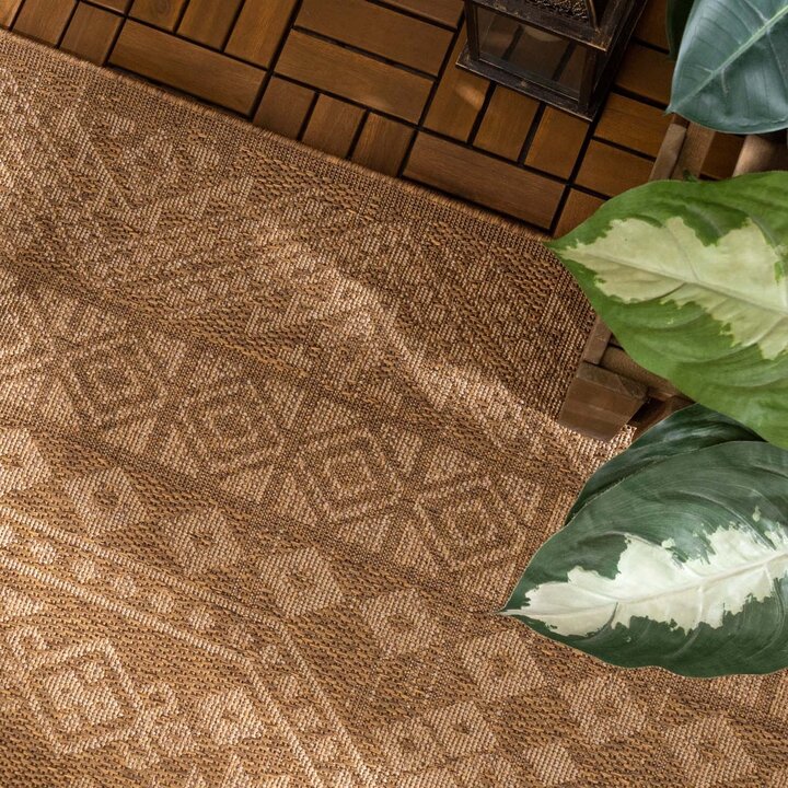 Jute buitenkleed - Mavi Medaillon Bruin/Creme