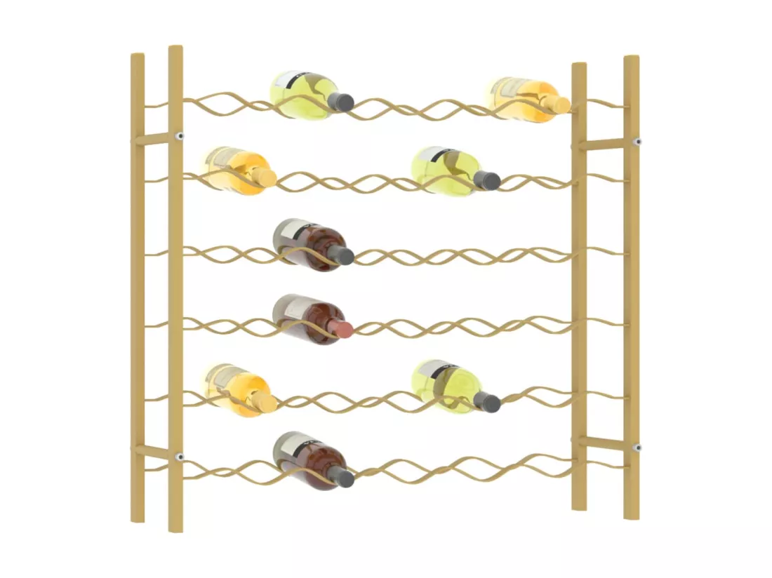 Casier à bouteilles pour 36 bouteilles Doré Métal