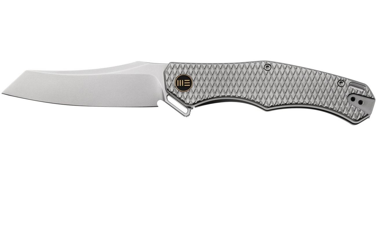 WE Knife RekkeR WE22010G-2 Bead Blasted CPM 20CV, Grey Titanium Diamond Pattern zakmes, Kyle Lamb design