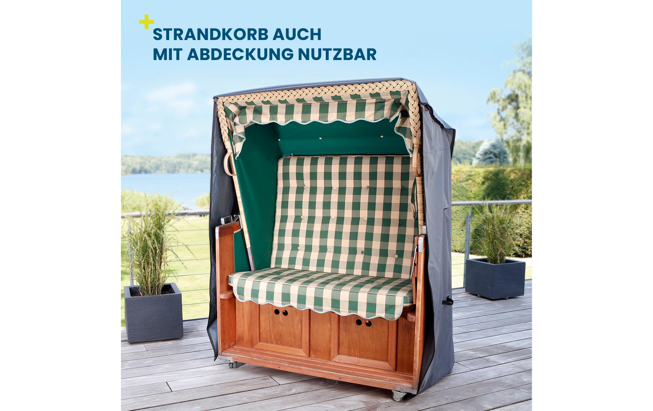 Strandkorbabdeckung gross, 140 x 100 x 165 cm, grauAbdeckhaube, Strandkorb