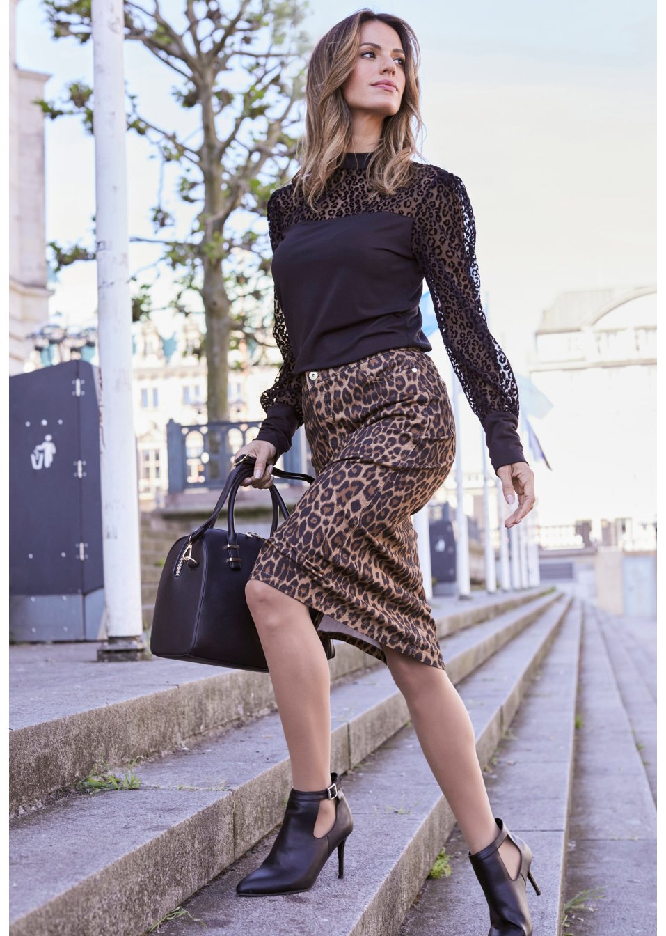 T-shirt avec manches transparentes, design animal tendance