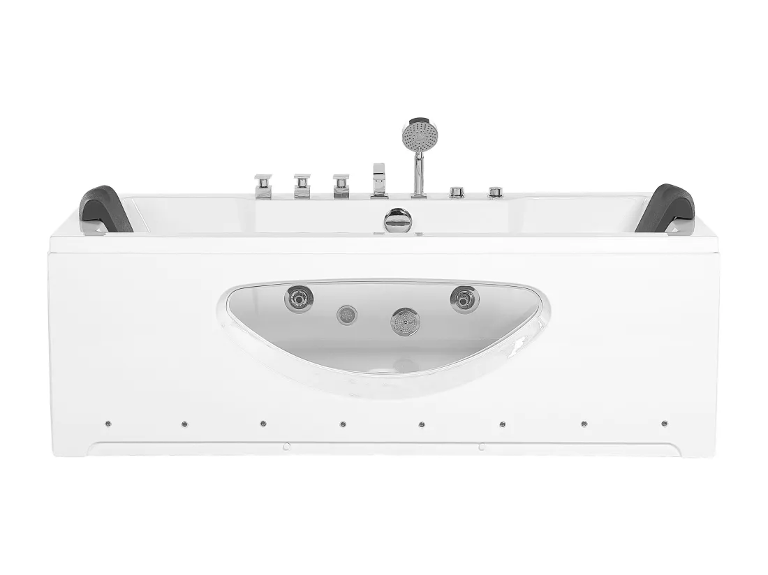 Baignoire balnéo blanche 170 x 80 cm avec LED HAWES