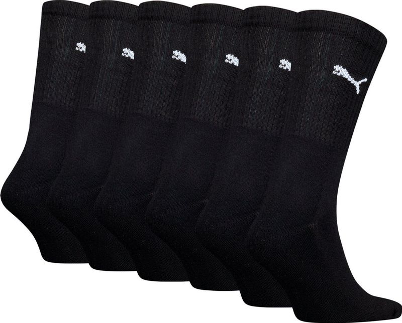 PUMA - Crew Socks - Zwart - 6-Pack - Katoen