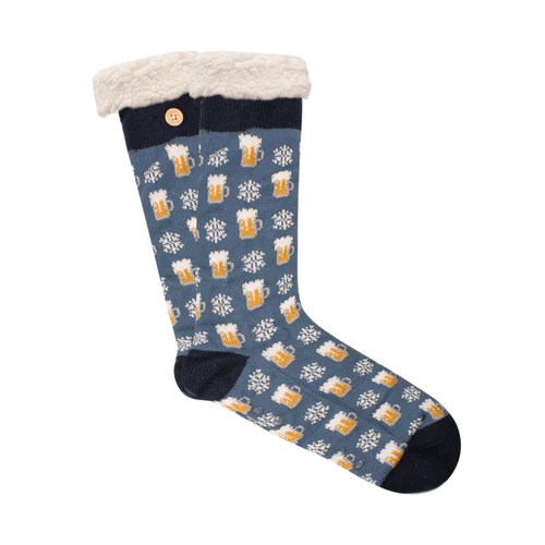 Chaussettes Bières de Noel bleu
