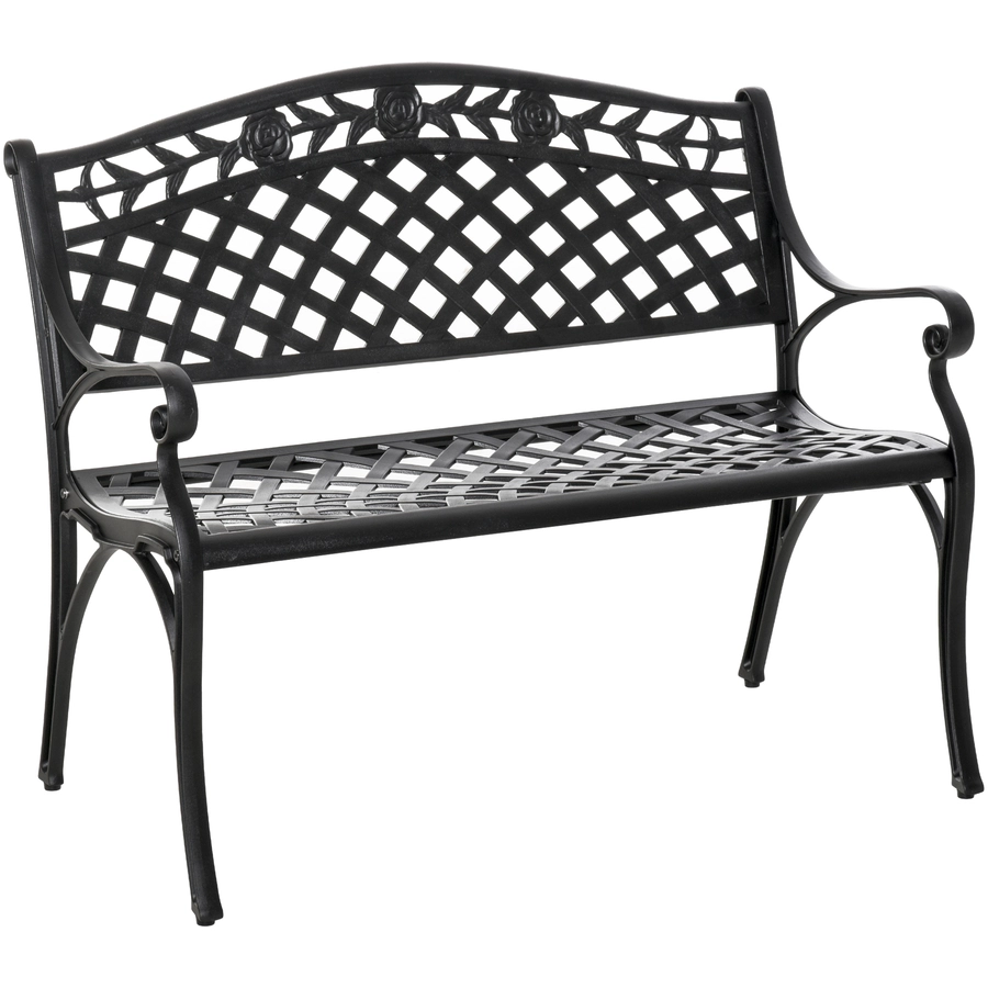 Outsunny Gartenbank aus Aluminium schwarz