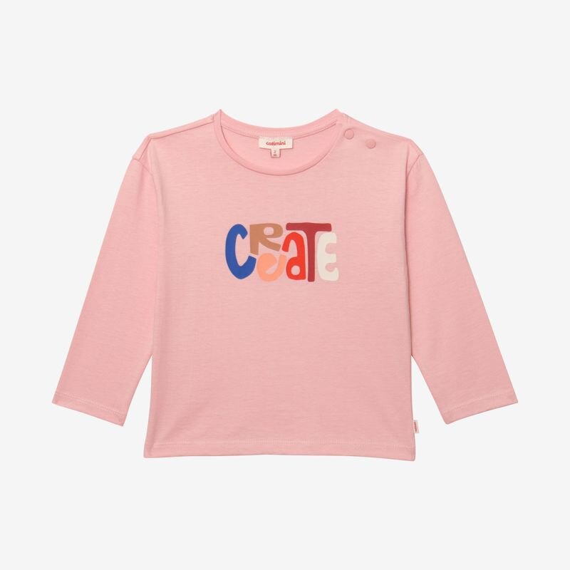 T-shirt bébé fille message rose en coton recyclé Catimini Rose