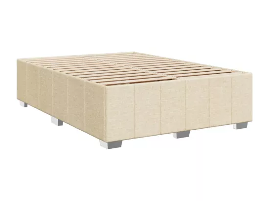 Sommier tapissier avec matelas Crème 160x200 cm Tissu