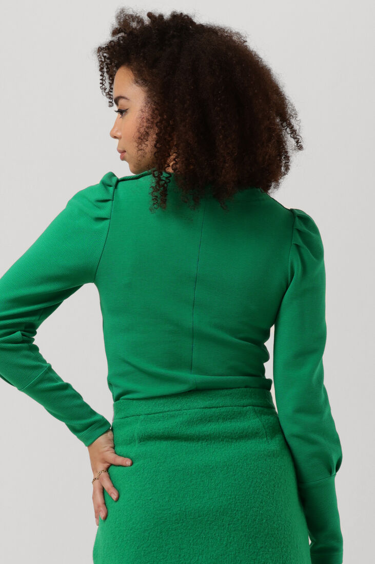 VANILIA groene vanilia  ribbed chic sleeve