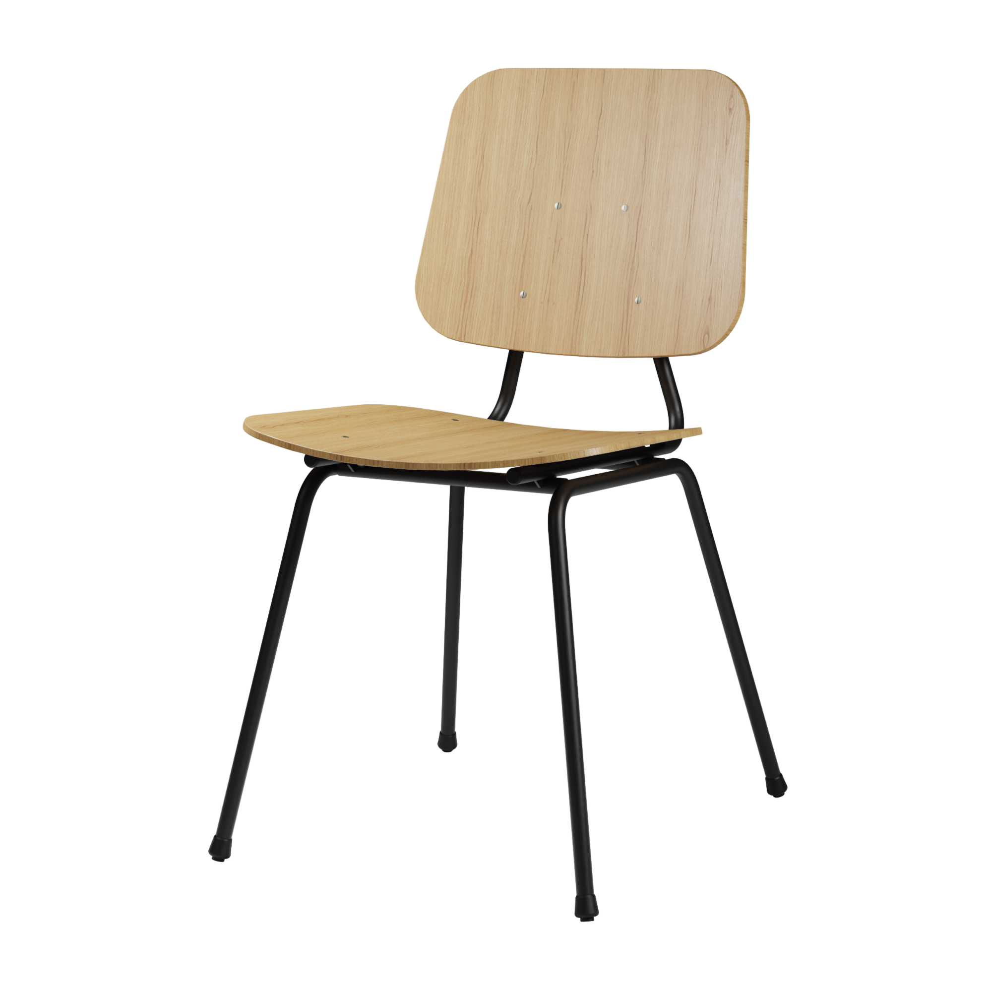 Dining 14 ZA Hout - Frame RAL9005 Jet Black + Eiken Fineer Naturel