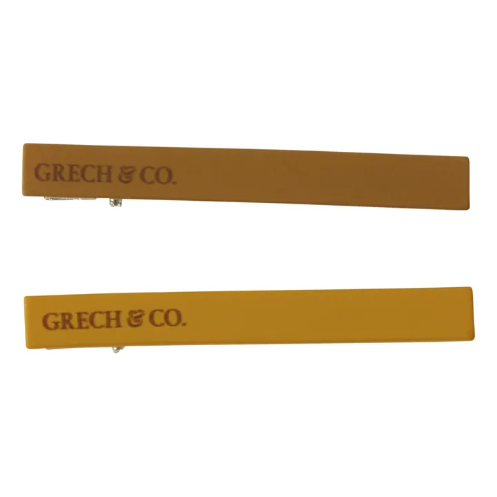 Grech & Co Barrettes clips | Jaune moutarde