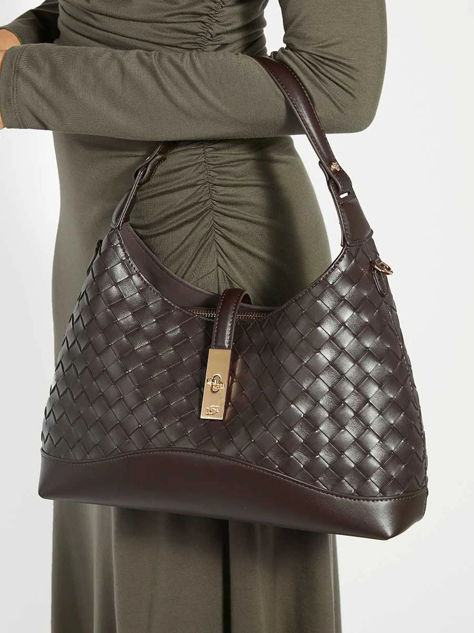 Bruin - Dune London Dorset Medium Turnlock Shoulder Bag