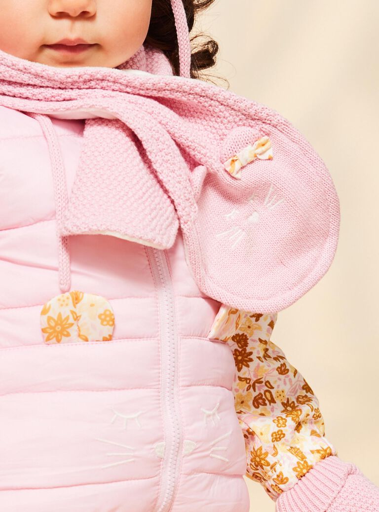 Doudoune rose sans manche réversible