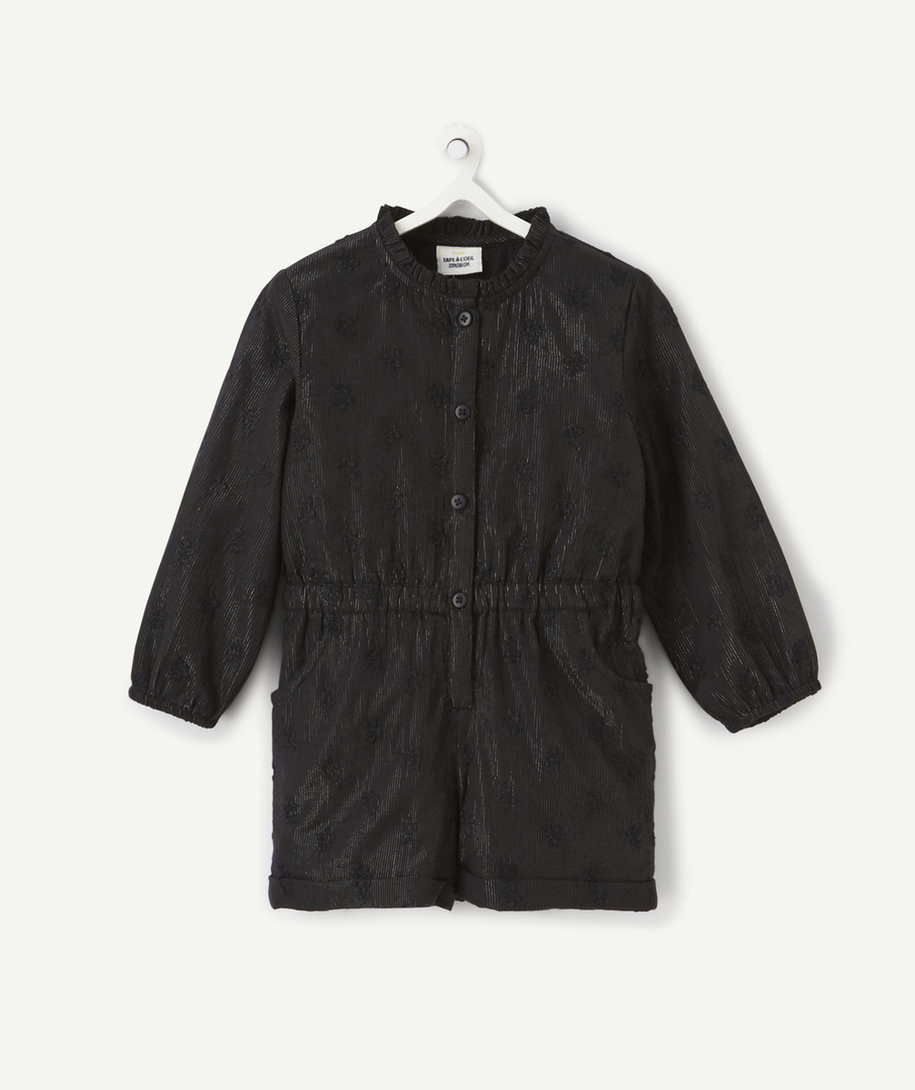 COMBISHORT NOIR ET PAILLETÉE AVEC BRODERIE BÉBÉ FILLE