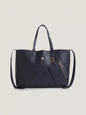 Bolsa tote icônica com monograma TH em relevo