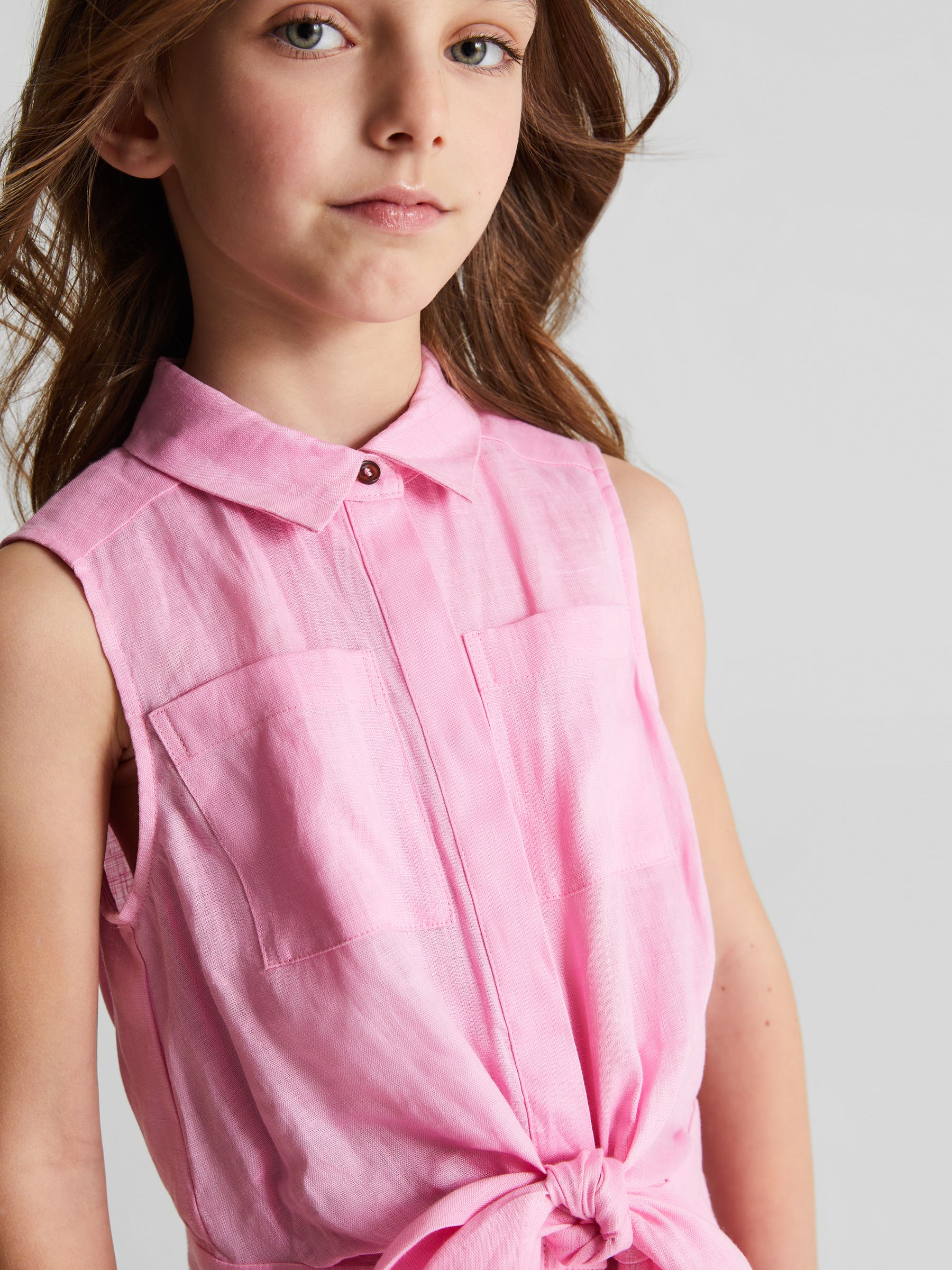 Roze - Reiss Ema Jr linnen playsuit