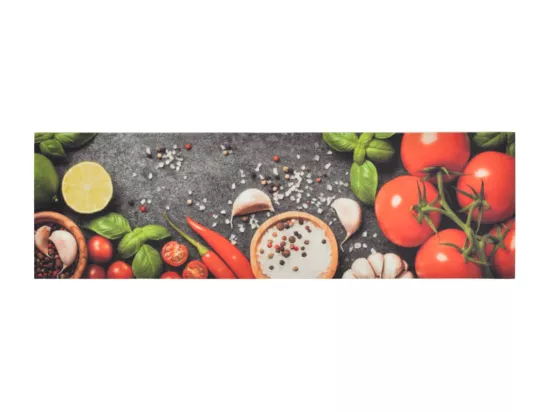 Tapis de cuisine lavable impression légumes 45x150 cm velours