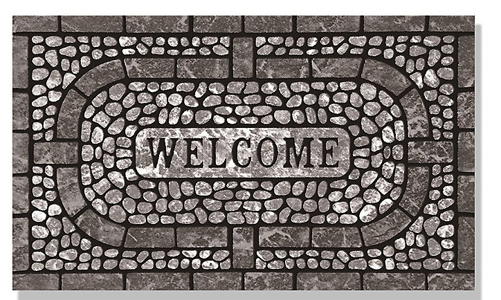 Tapis d'entrée absorbant microfibre anthracite strié L.90 x l.60 cm