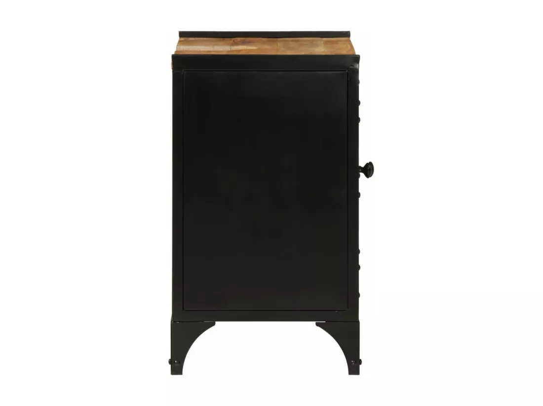 Armoire de lavabo de salle de bain fer et bois de manguier