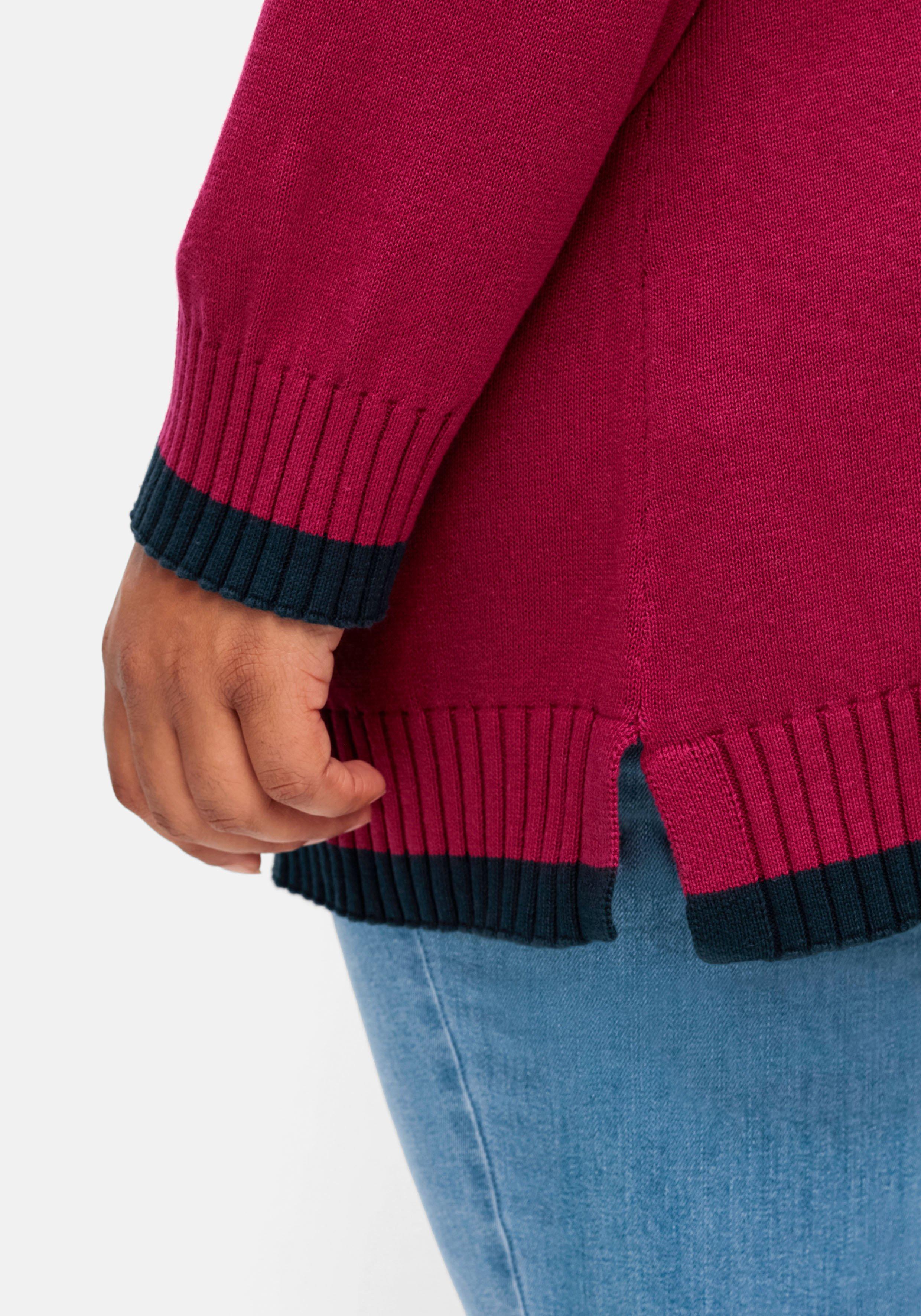 Pullover mit Wording im Intarsienstrick