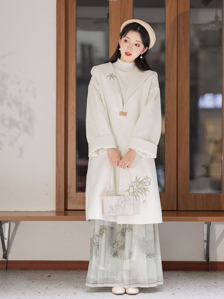 Keiko Girl - Traditioneel Chinees topje met lange mouwen / Maxi-rok met hoge taille / Sjaal / Jas / Set