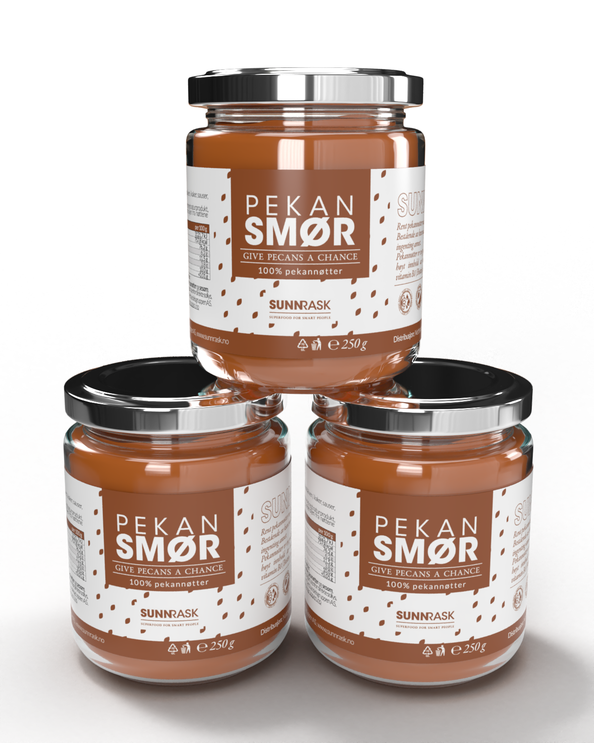 Pekansmør 3x250g