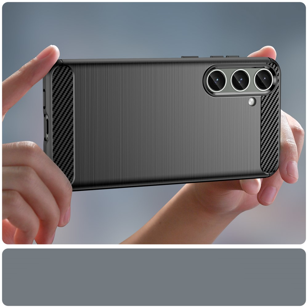 Samsung Galaxy S24  Plus Gummi Case Schutzhülle Carbon Look - Schwarz
